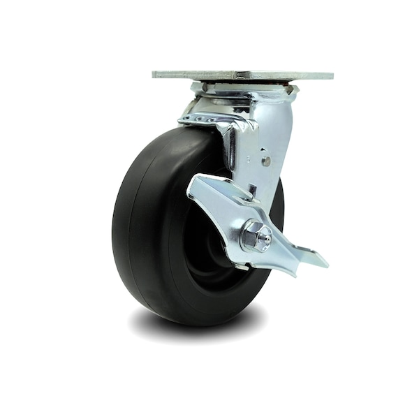 6 Inch Polyolefin Swivel Caster with Ball Bearing and Brake
